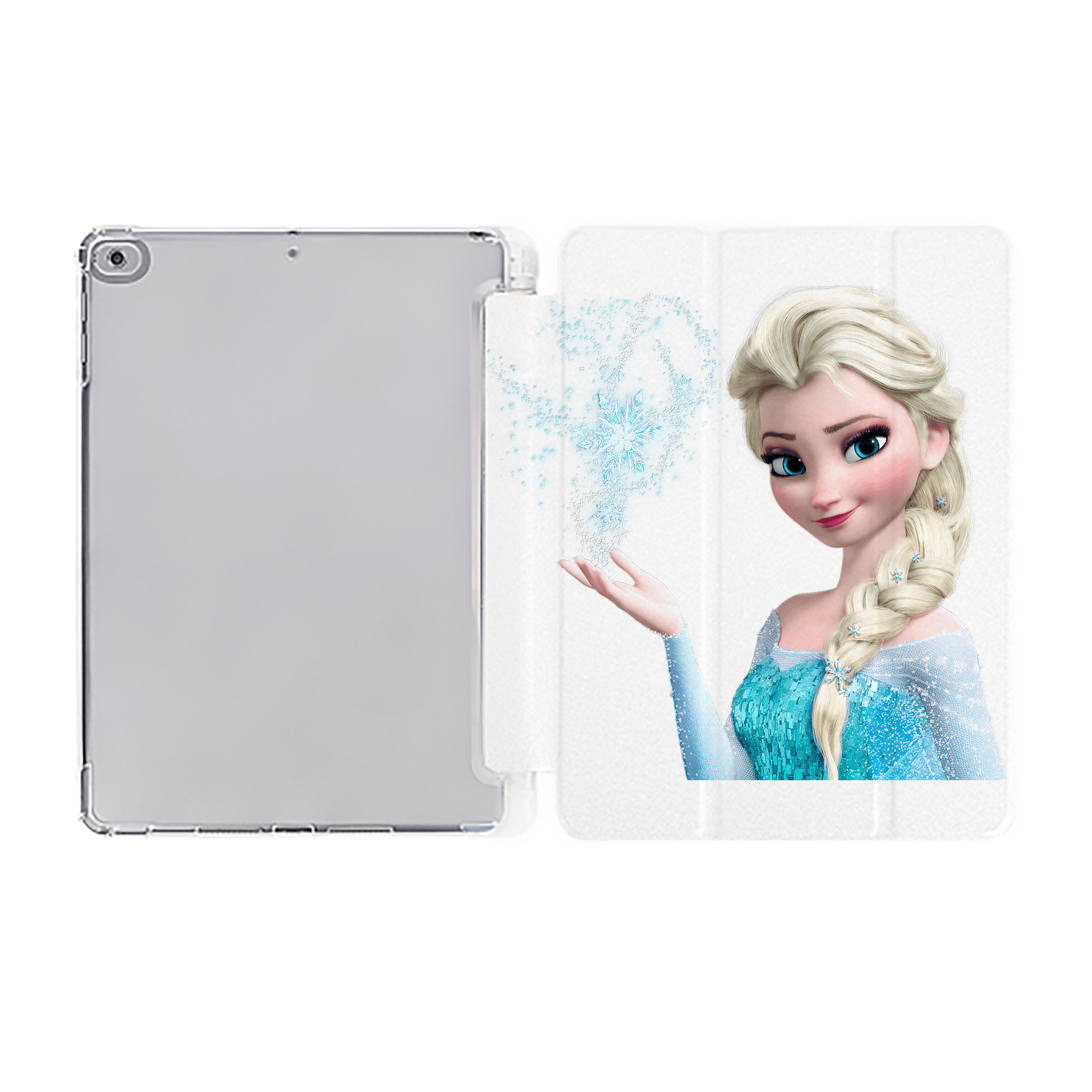 （画像用） アナと雪の女王 アンナ エルサ Frozen Anna Elsa IPad ケース ペン収納付き 三つ折りスタンド PUレザー×シリコン 対応機種9.5/10.5/10.9インチ